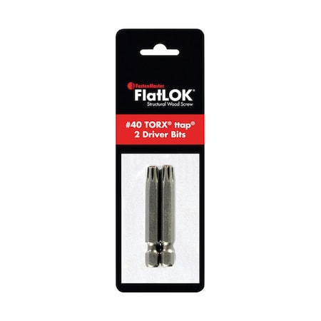 Fastenmaster FastenMaster FlatLOK Torx Ttap No. 40 X 2 in. L Driver Bit Steel 2 pc FMTTAPT40BIT2PK